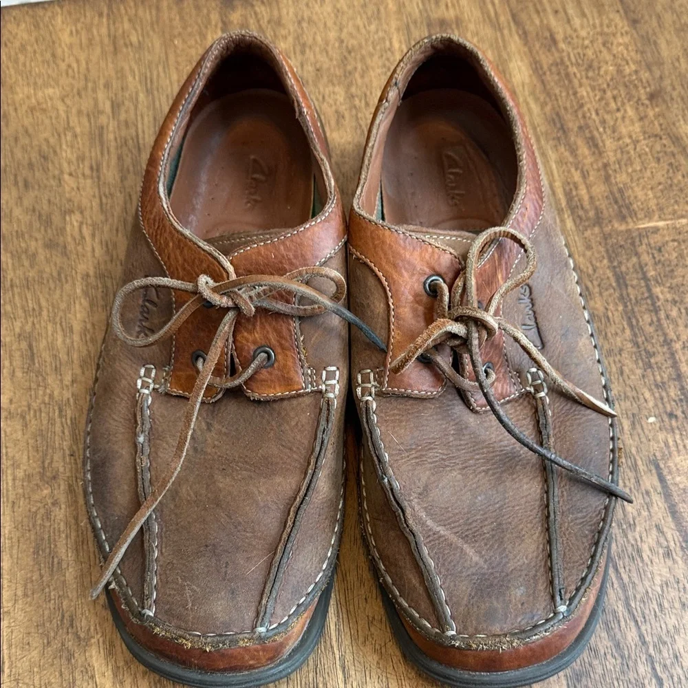 Clarks Men's Brown Leather Lace-Up Derbys